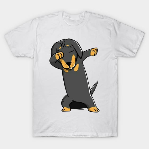 Dachshund Dabbing Dachshund Lovers T-Shirt by GRADA